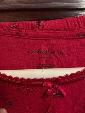 croft & barrow women’s scottie dog Deep Red Printed Cotton pajamas